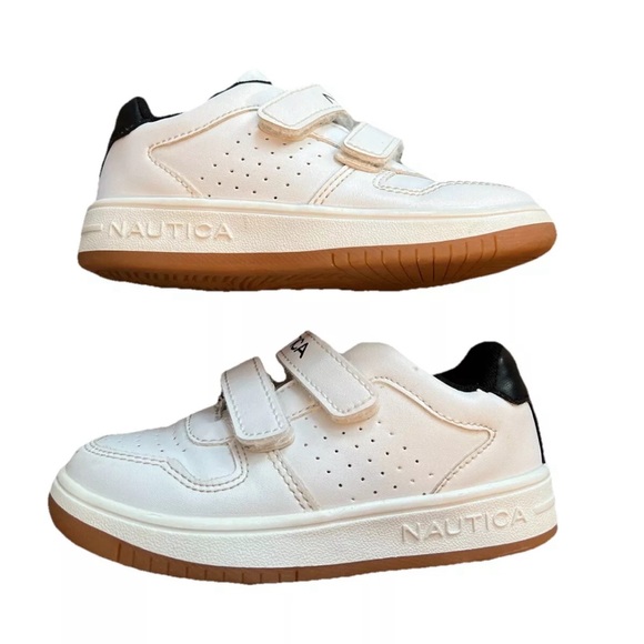 Nautica Sneakers White with Velcro Straps Little Kids Size 9 - Picture 4 of 6